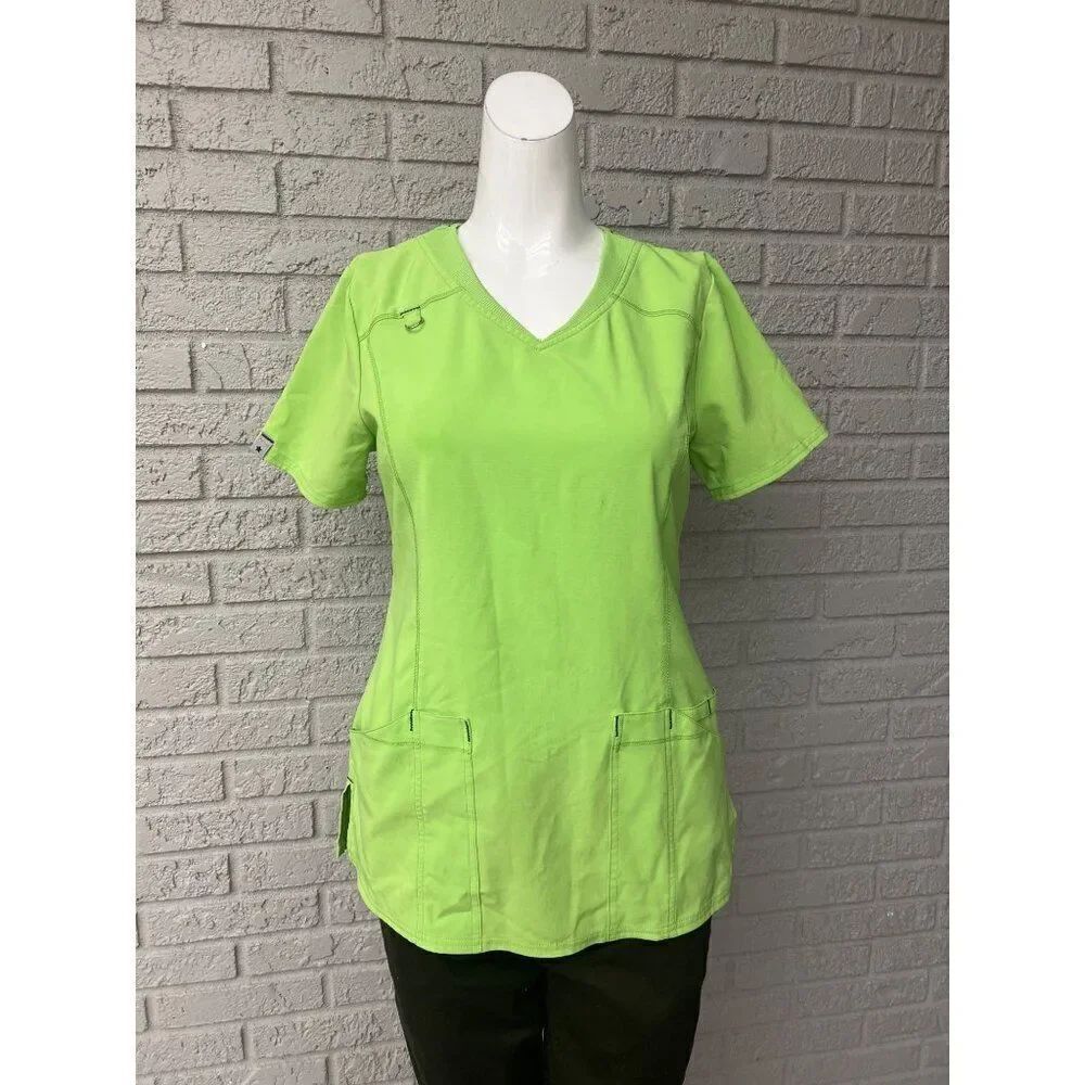 Scrub Star Active Women Lime Green Scrub Top Size XS